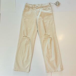 MOTHER SUPERIOR The Down Low Spinner Heel Jeans in Natural Acts | Size 34 | NWT